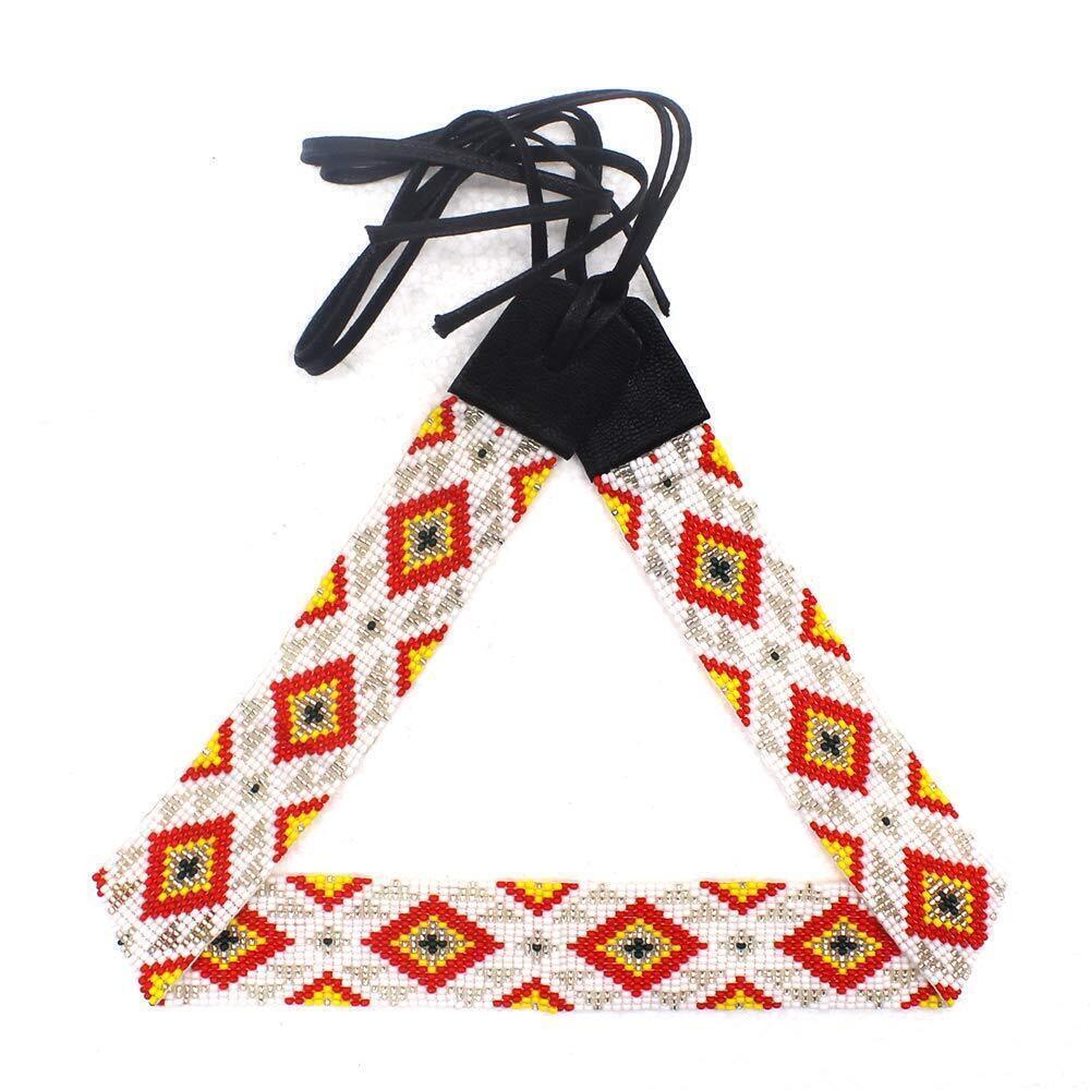 1779 Cowboy Western Beaded Hatband Rodeo Style Handmade 1 inch Wide H54SB5